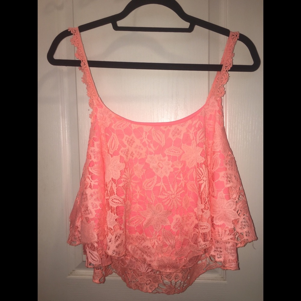 Bright coral Charlotte Russe crop top! 🧡🧡